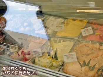 アロハジェラートのショーケース