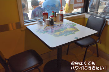 ブーツ&キモズの2人用テーブル
