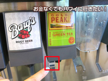 バーガーアンドシングス(burger and things)の水の取り方