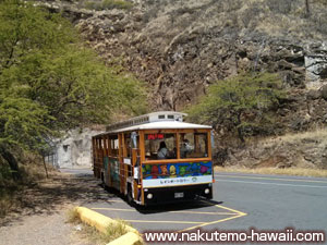 帰りのトロリーは展望台で停車