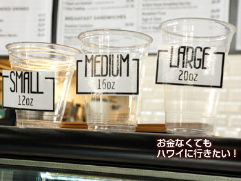 モーニングブリュー カカアコ店のコールドドリンクカップのサンプル