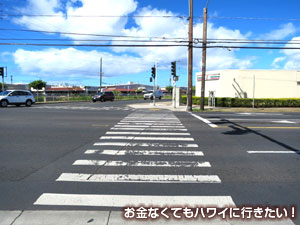 バス通りを横断