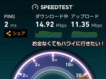 白木屋無料Wi-Fiの通信速度