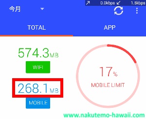 PCテザリング時のデータ消費量(利用前)