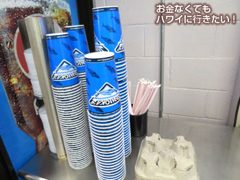 タニオカズシーフードのドリンクカップ