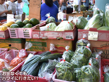 ワイキキファーマーズマーケットで定番の野菜も販売