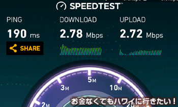 AT&T WIFIルーター通信速度(アラモアナセンター)